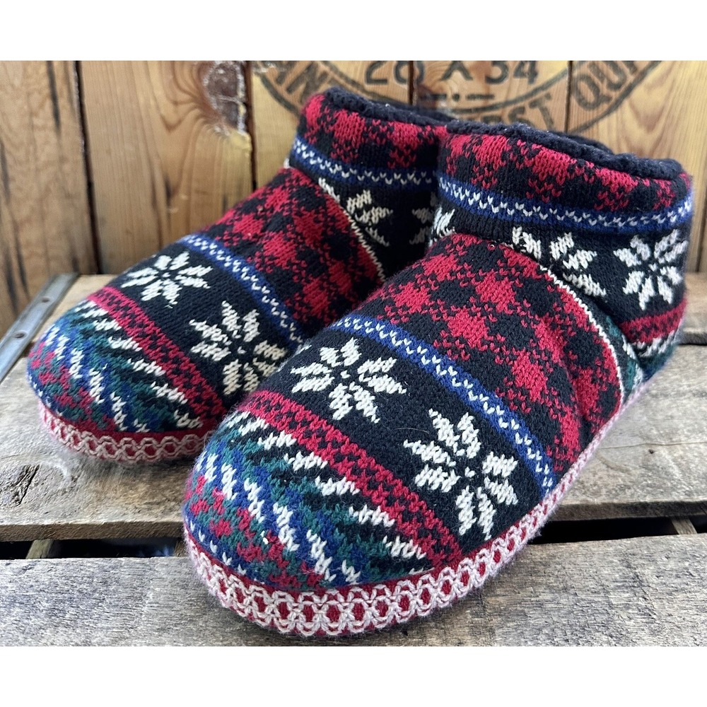 MUK LUKS Slippers Winter Fur Lined Womens Large 9-10 Multicolor Excellent